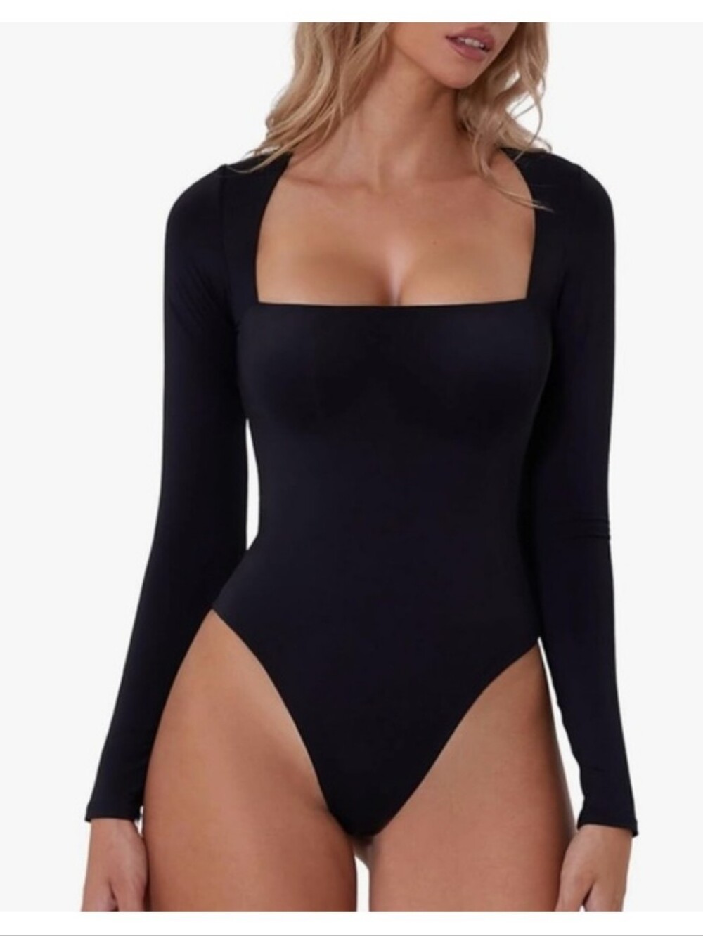 Qinsen Square Neck Long Sleeve Bodysuit XL.  New